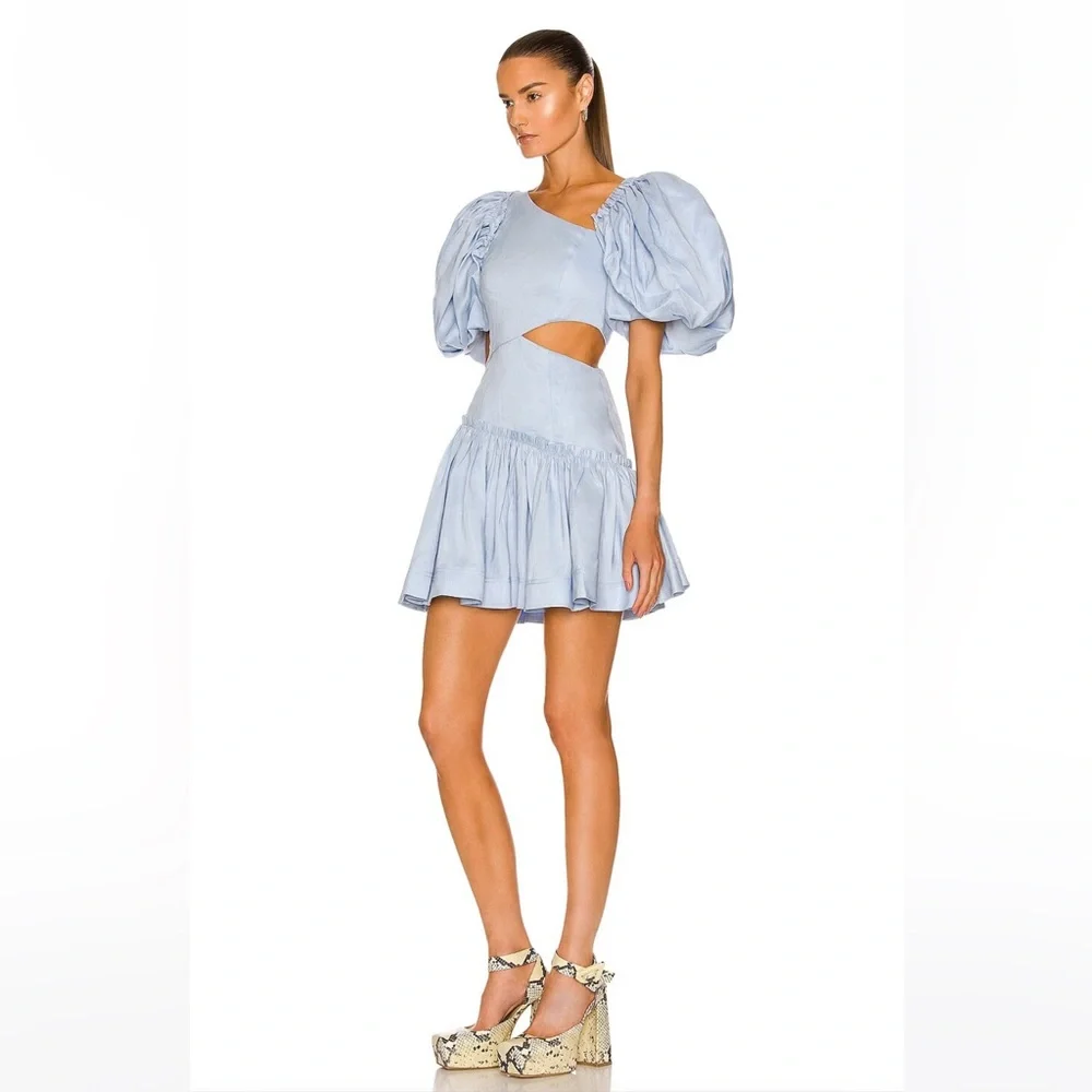 Aje Chateau Cut Out Mini Dress Sky Blue - Picture 8 of 9